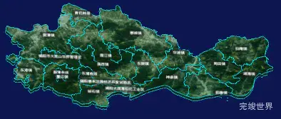 threejs揭阳市惠来县geoJson地图3d地图自定义贴图加CSS3D标签